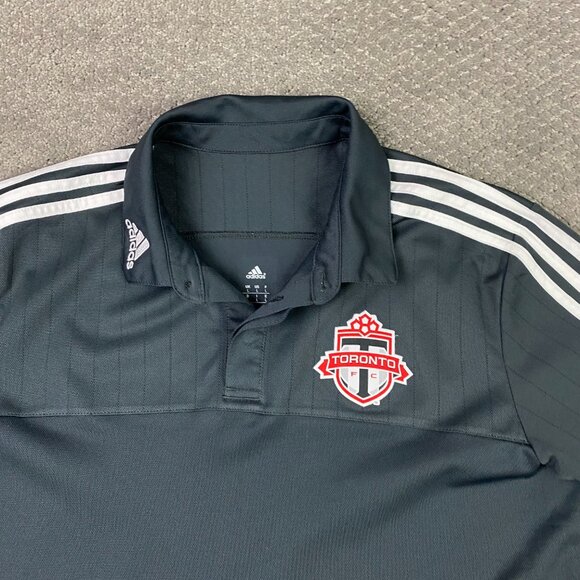Adidas 2014 Toronto FC Polo Shirt Jersey Men's Large Gray - Picture 2 of 9